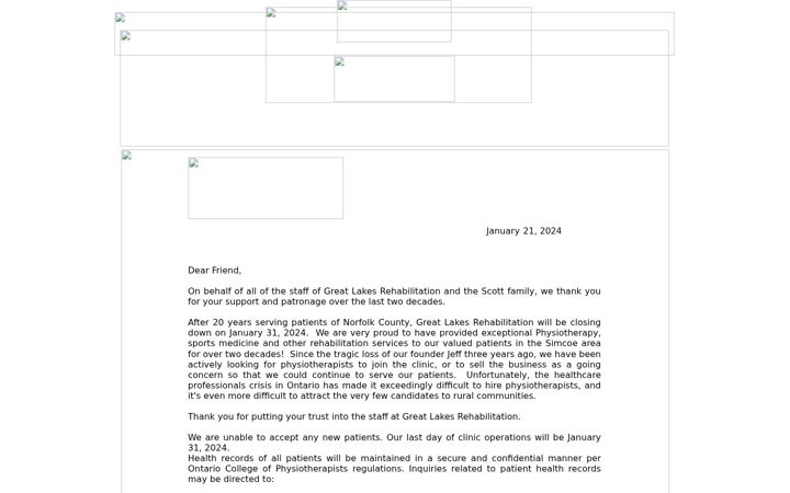 Screenshot of greatlakesphysiotherapy.com