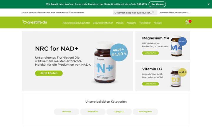 Screenshot of greatlife.de