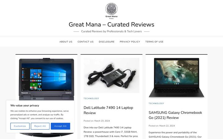Screenshot of greatmana.com
