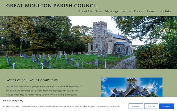 Screenshot of greatmoulton-pc.gov.uk
