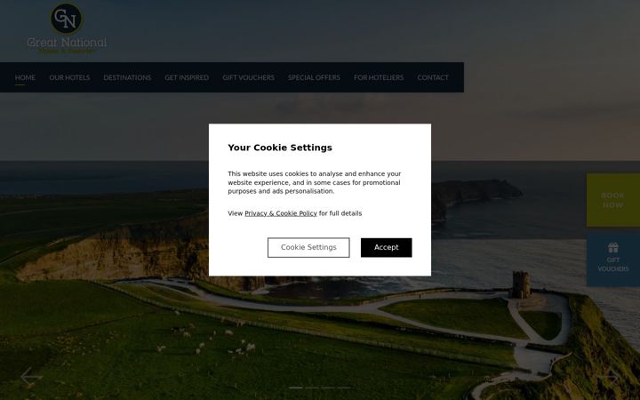 Screenshot van greatnationalhotels.com