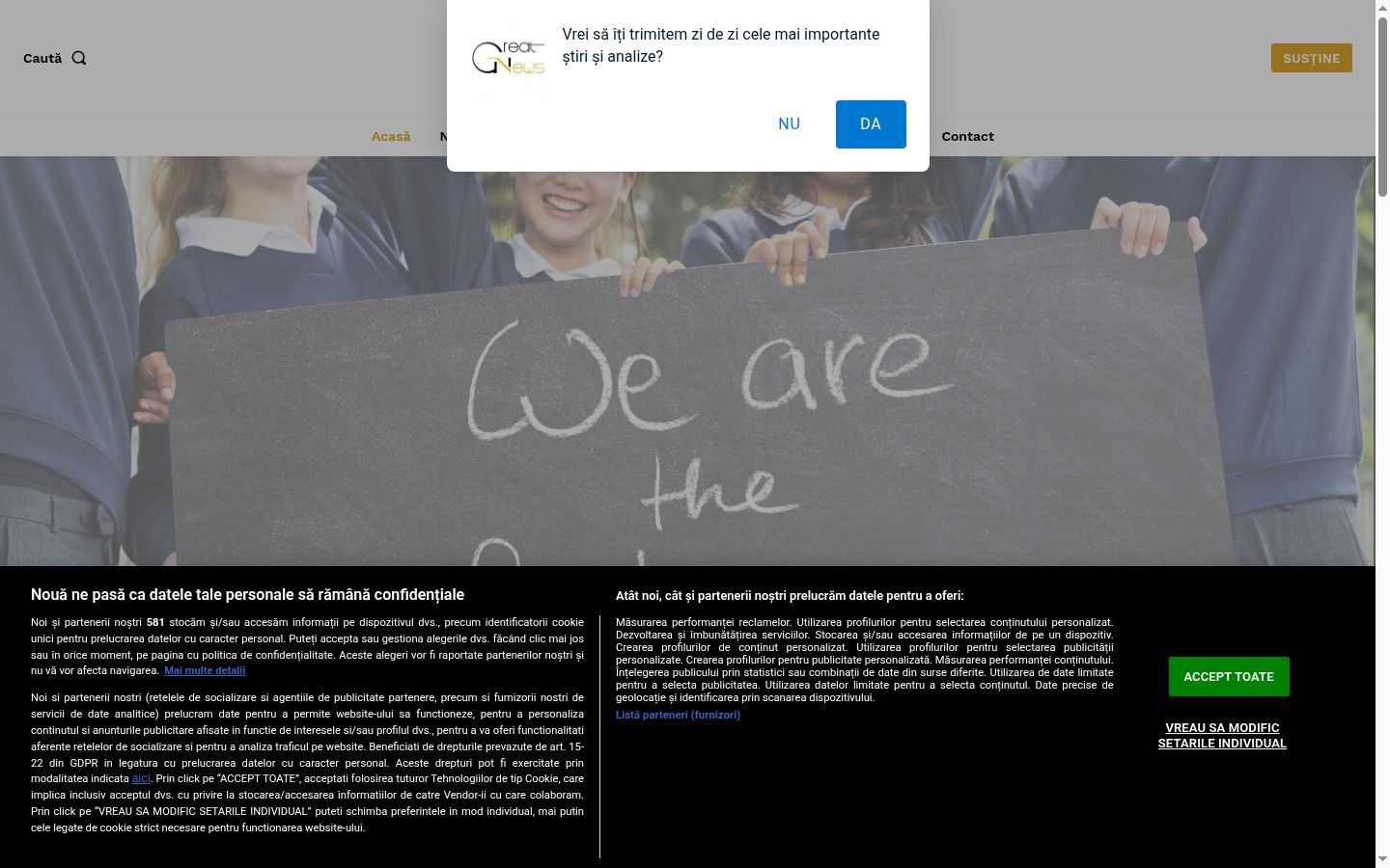 Screenshot des Einwilligungsbanners vor jeglicher Interaktion