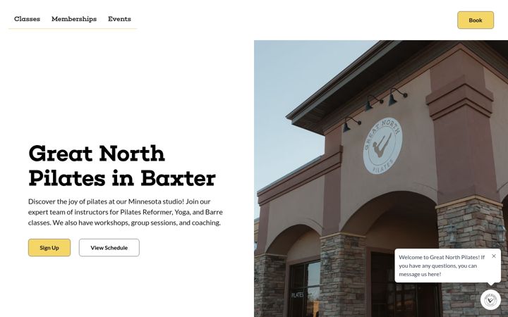Screenshot of greatnorthpilates.com