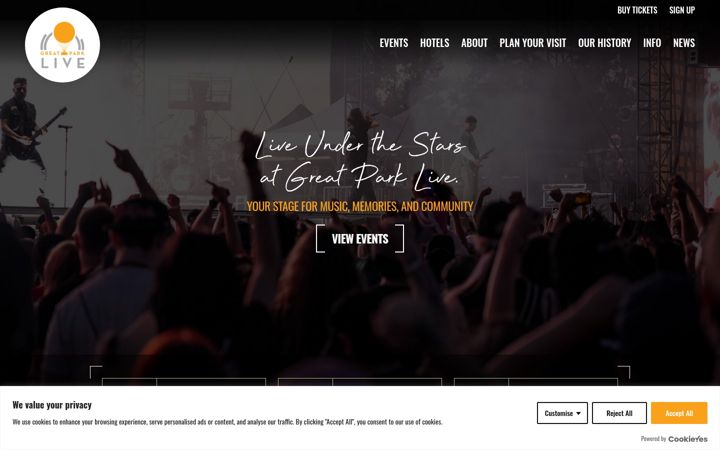 Screenshot of greatparklive.com