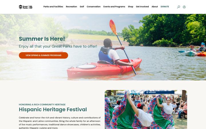 Screenshot of greatparks.org
