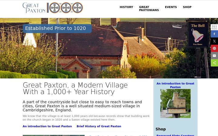 Screenshot of greatpaxton1000.co.uk