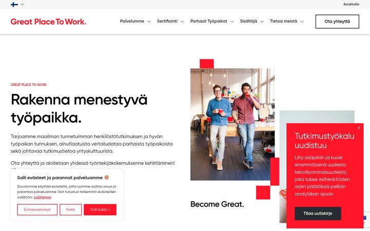 Screenshot of greatplacetowork.fi