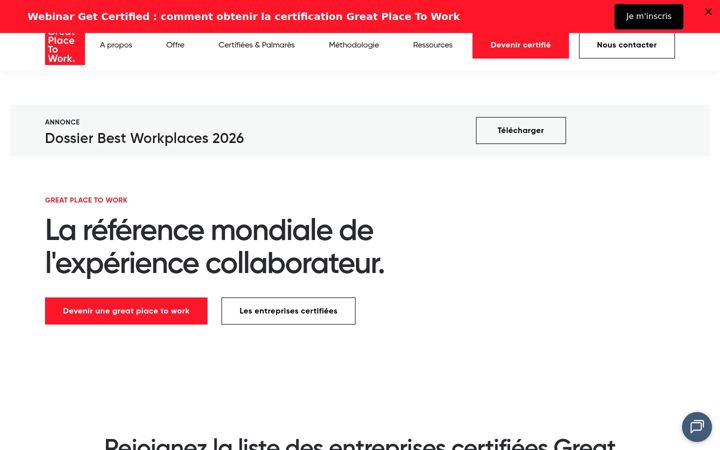 Screenshot of greatplacetowork.fr