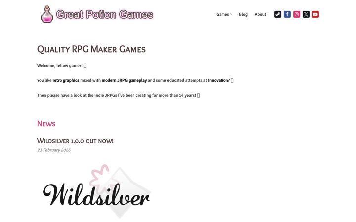 Screenshot of greatpotiongames.com