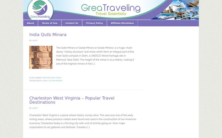 Screenshot of greatraveling.com