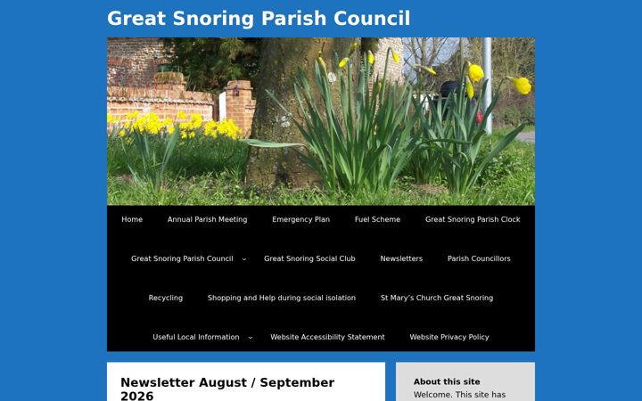 Screenshot of greatsnoringparishcouncil.gov.uk