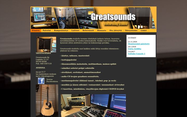 Screenshot of greatsounds.fi