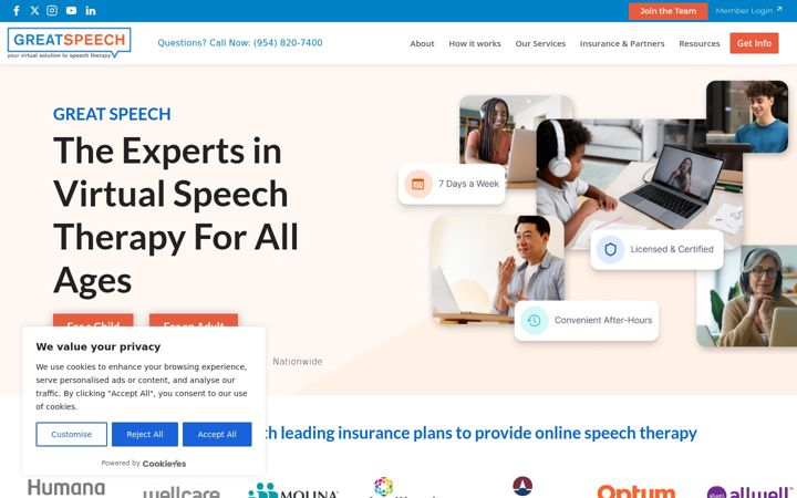 Screenshot of greatspeech.com