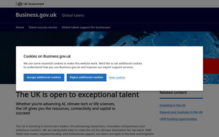 Screenshot of greattalent.campaign.gov.uk