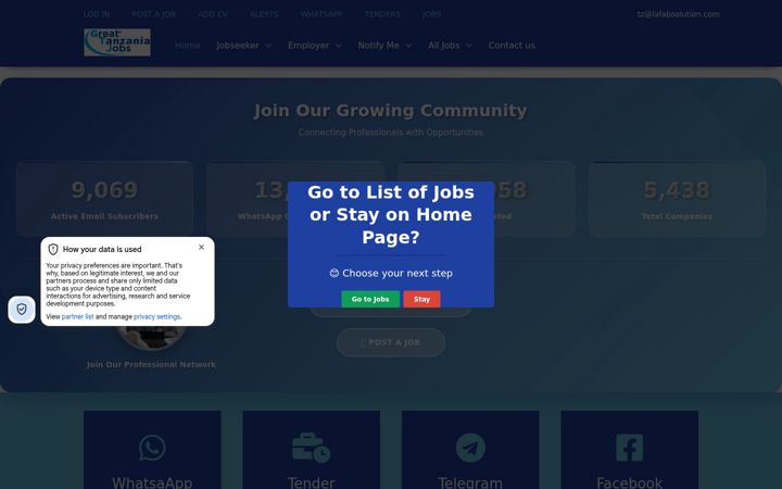 Screenshot of greattanzaniajobs.com