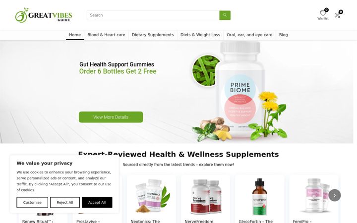 Screenshot of greatvibesguide.com