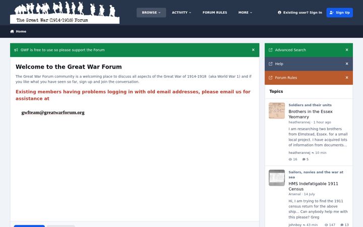 Screenshot of greatwarforum.org