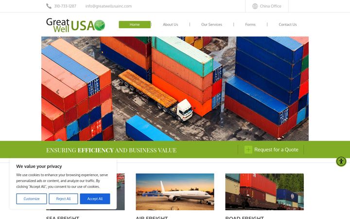 Screenshot of greatwellusainc.com