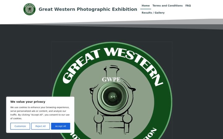 Screenshot of greatwesternphoto.co.uk