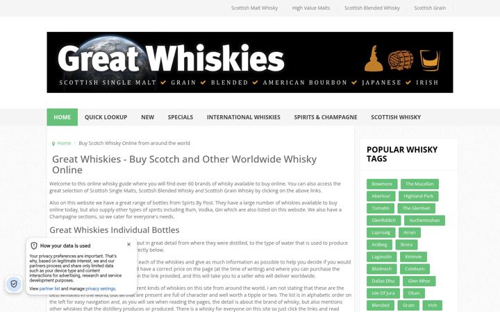 Screenshot of greatwhiskies.com