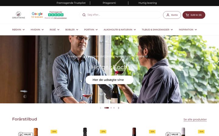 Screenshot of greatwine.dk