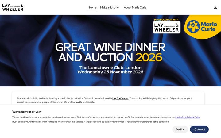 Screenshot of greatwinedinner.com