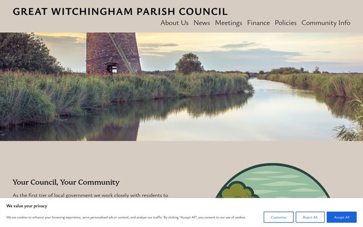 Screenshot of greatwitchinghamparishcouncil.gov.uk
