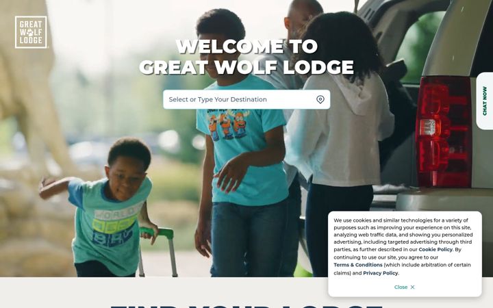 Skjermbilde av greatwolf.com