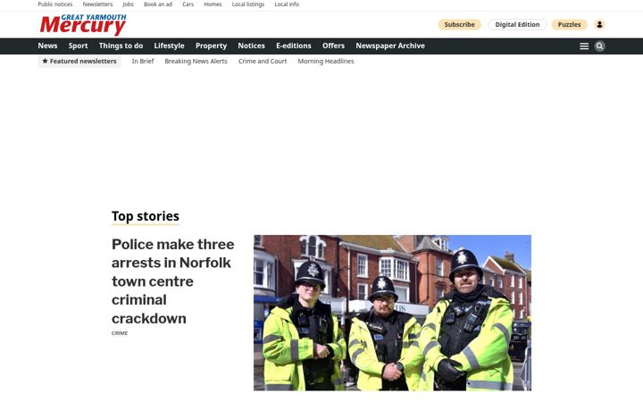 Captura de ecrã de greatyarmouthmercury.co.uk