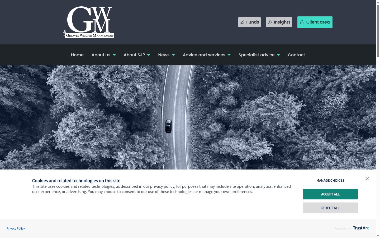 Screenshot des Einwilligungsbanners vor jeglicher Interaktion