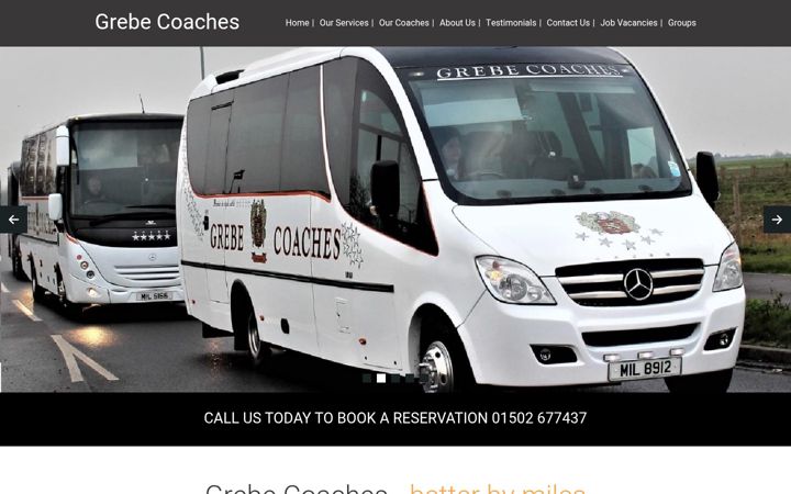 Screenshot of grebecoaches.com