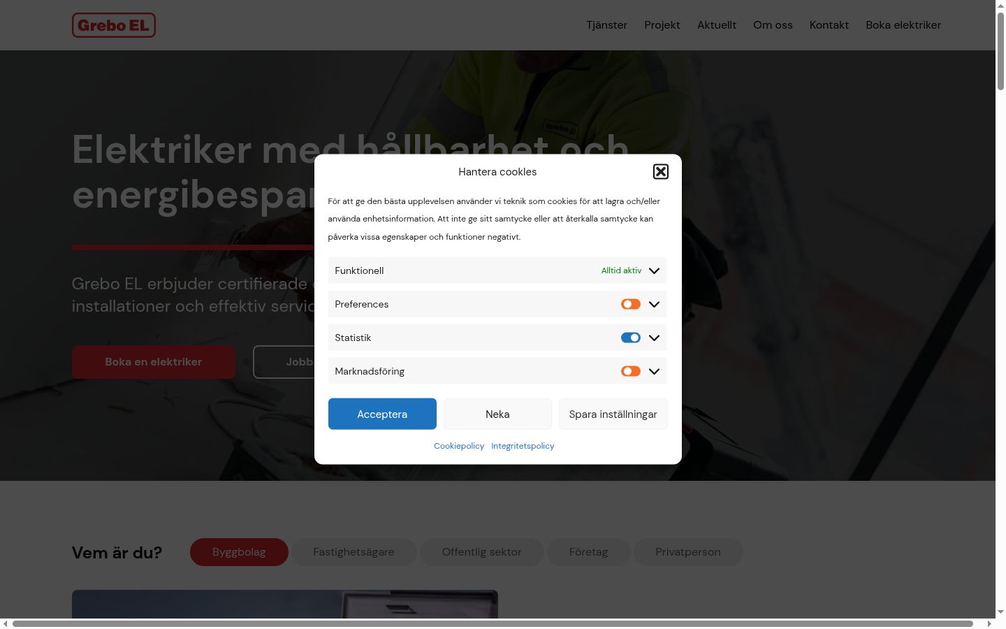 Screenshot des Einwilligungsbanners vor jeglicher Interaktion