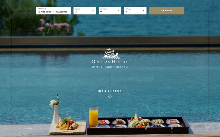 Screenshot of grecianhotels.com