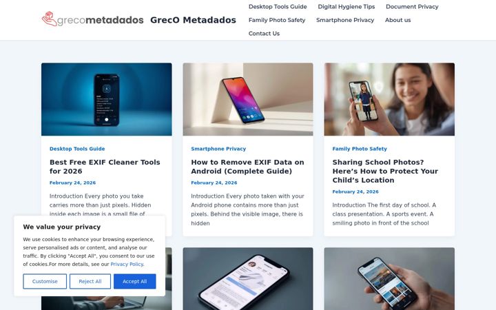 Screenshot of grecometadados.com
