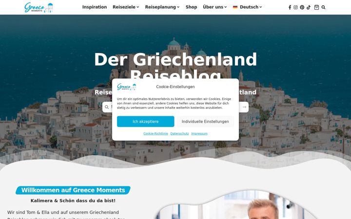 Screenshot of greece-moments.com