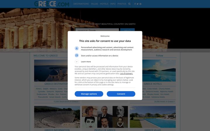 Screenshot of greece.com