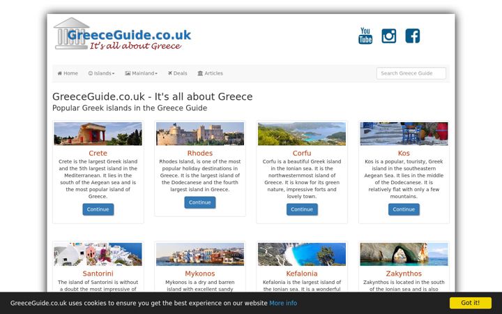 Screenshot of greeceguide.co.uk