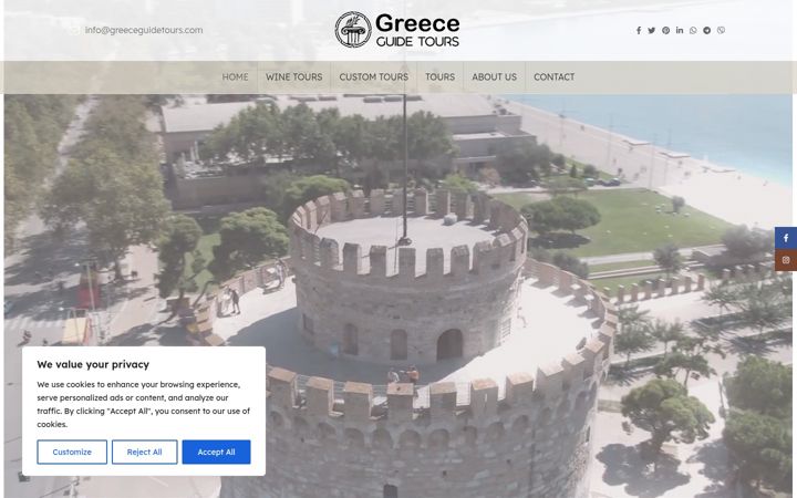 Screenshot of greeceguidetours.com