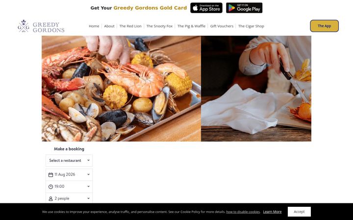 Screenshot of greedygordons.co.uk