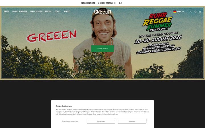 Screenshot of greeen-music.de