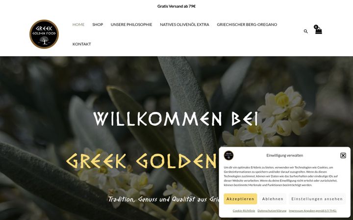 Screenshot of greek-goldenfood.de