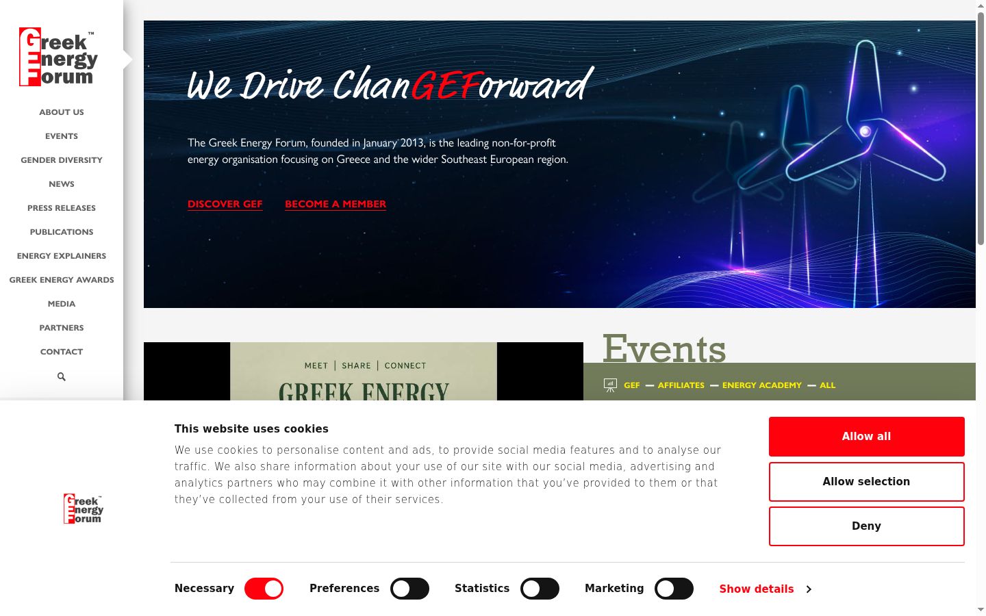 Screenshot of the consent banner shown before any interaction