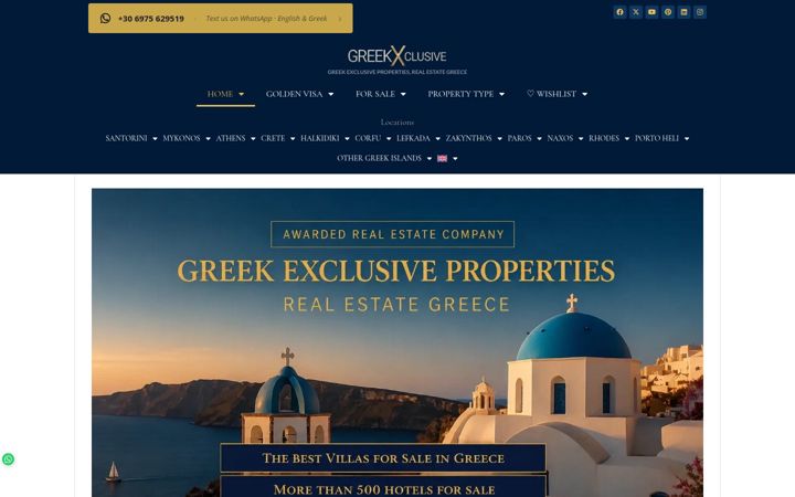 Screenshot of greekexclusiveproperties.com