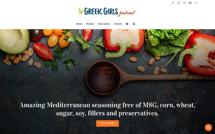 Screenshot of greekgirlsgourmet.com