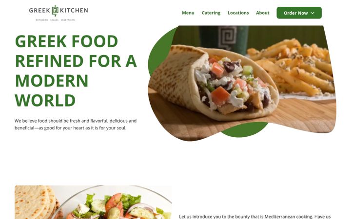 Screenshot of greekkitchen.com