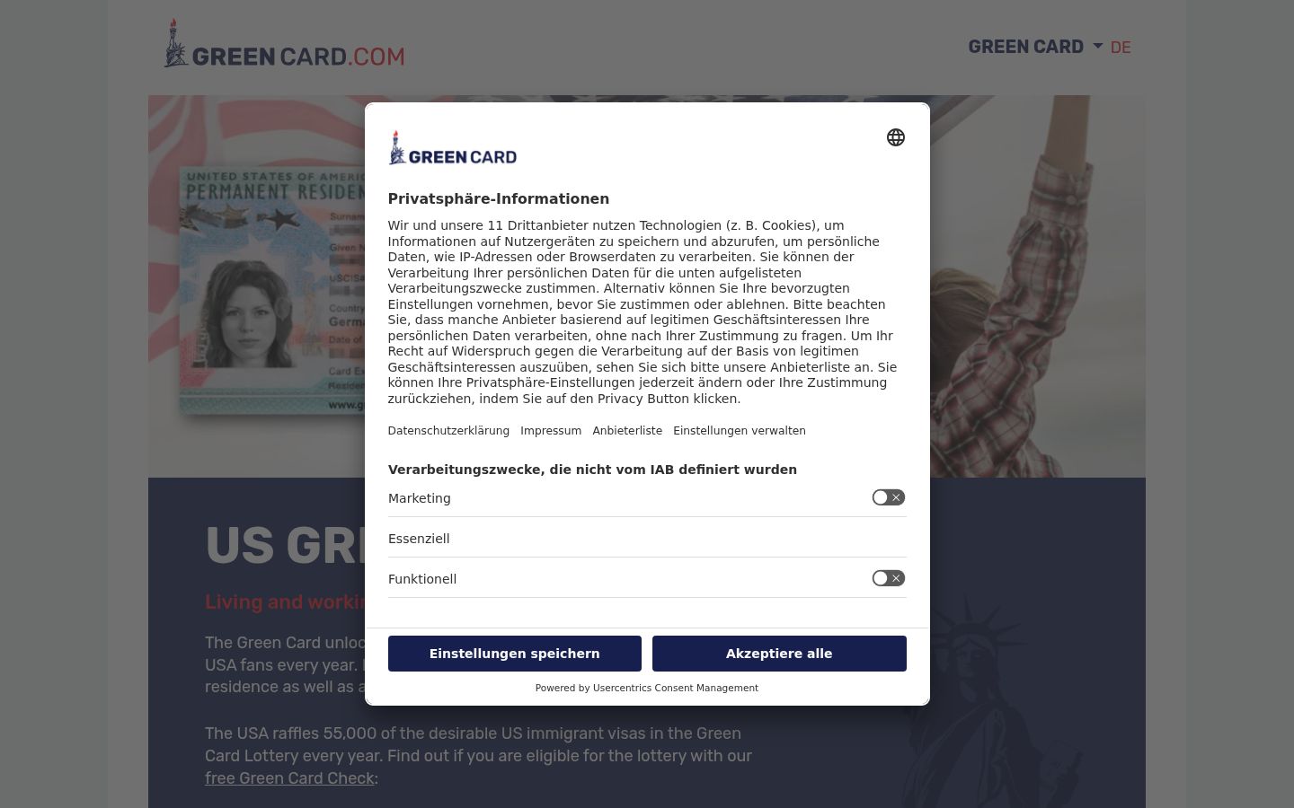 Screenshot del banner di consenso mostrato prima di qualsiasi interazione