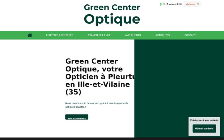 Screenshot of green-center-optique.fr