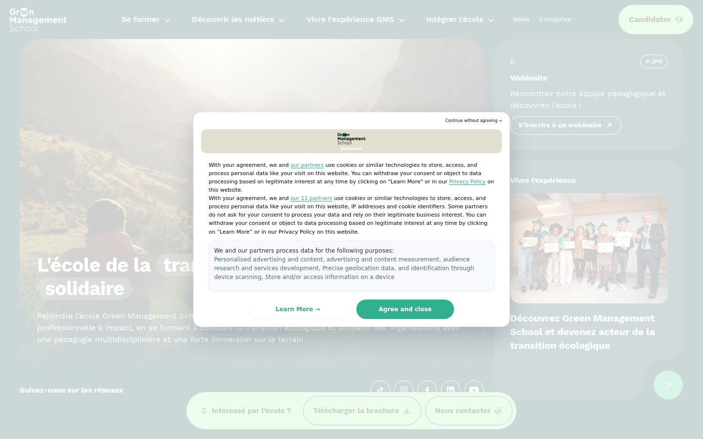 Screenshot tal-banner tal-kunsens muri qabel kwalunkwe interazzjoni