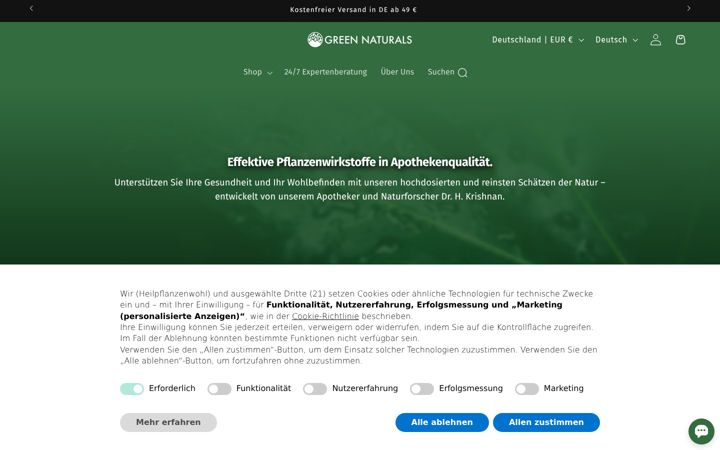 Screenshot of green-naturals.de
