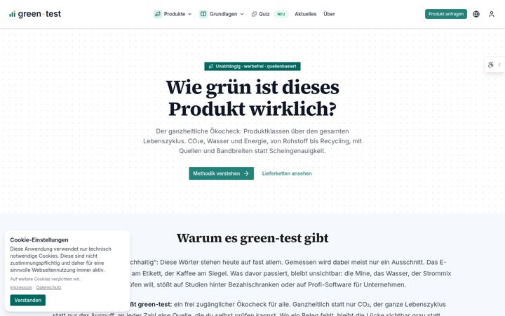 Screenshot of green-test.com